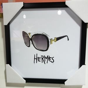 Hermes Black and Gold Sunglasses Wall Art Print